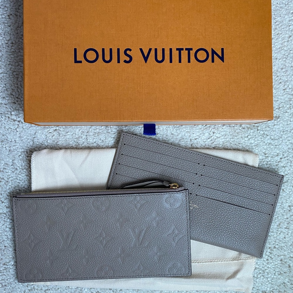 SOLD Louis Vuitton Felicie Zip Pouch + Card Holder Monogram Empreinte Turtledove